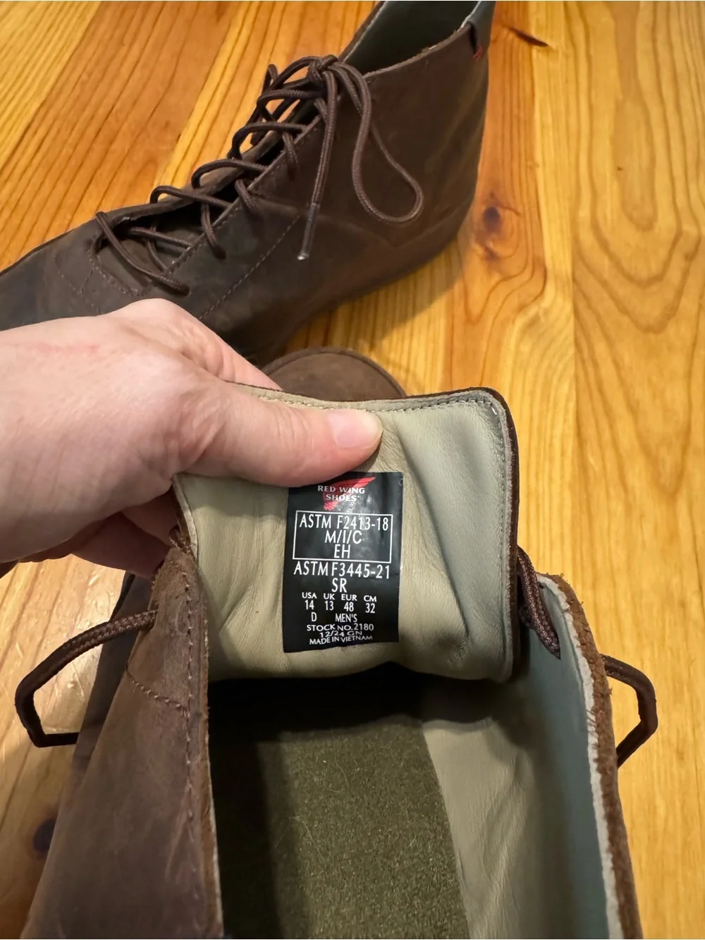 Red Wing 2180 Draftsmith Aluminum Toe Chukka Work Boots Mens 14 D Brown Leather